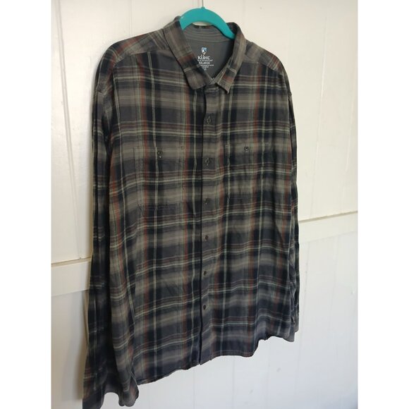 Kuhl Fugitive Shirt Men's 2XL Flannel Gray Red Plaid Button Up Long Sleeve 7202 - Picture 6 of 13